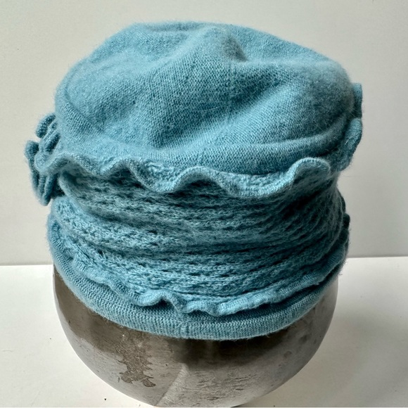 EUC Parkhurst Lamb wool & Angora Hat, Turquoise - Picture 6 of 11